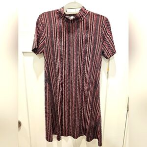 BCBG Generation Striped Mock Neck Knit Dress Size XS Multicolor Vertical Stretch